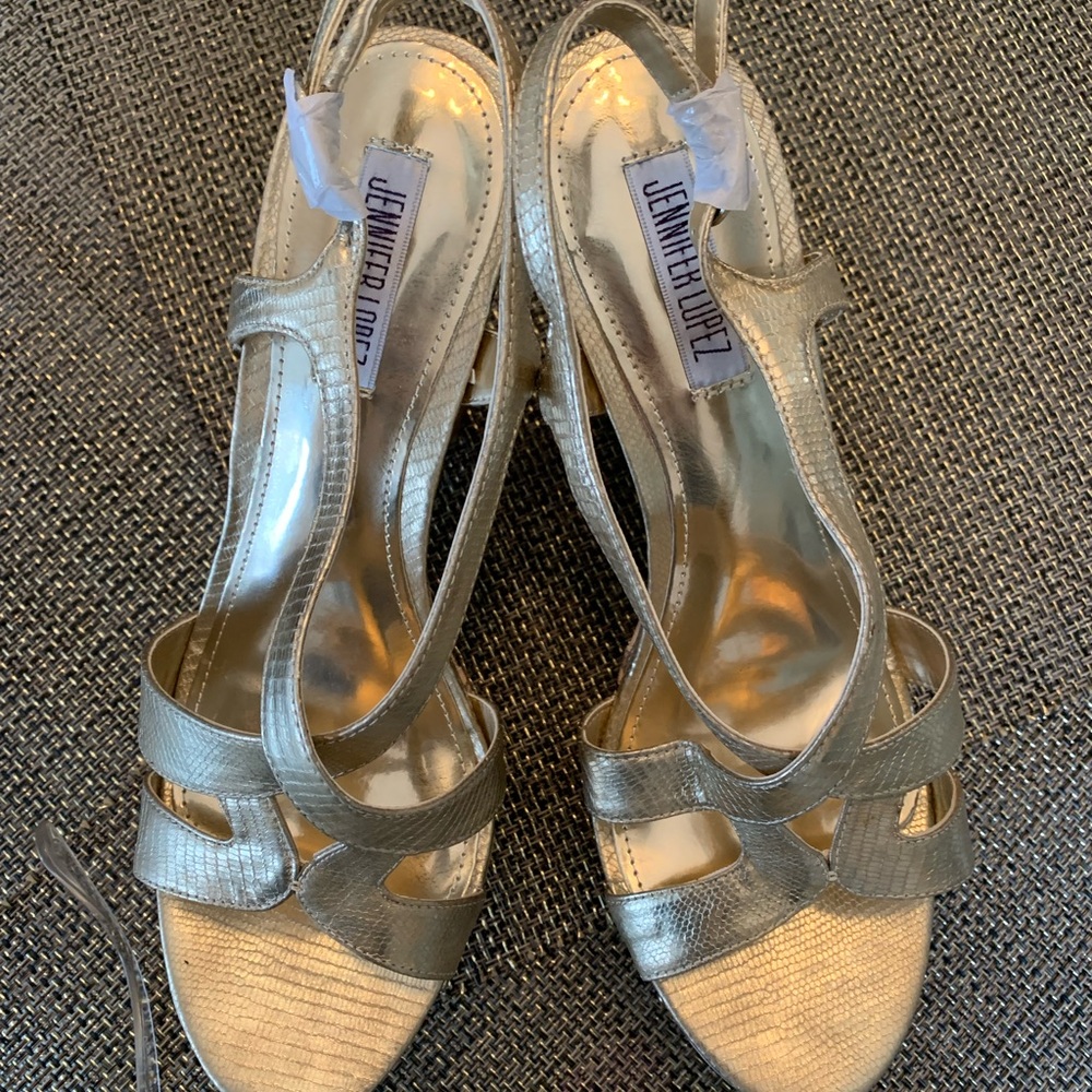 Jennifer Lopez Platinum Sandals NEW in Box